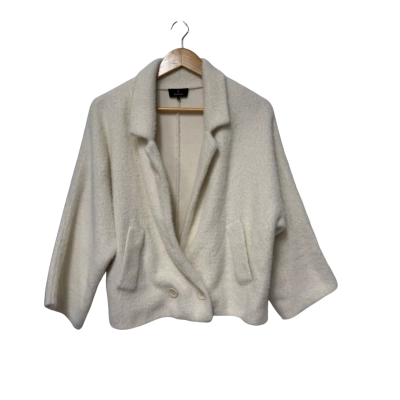 Monari Soft Cotton Mix Size 38 Cardigan Cream 