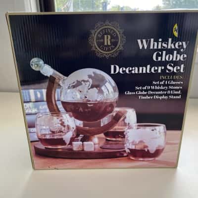 Refined Gifts Whiskey Globe Decanter Set 