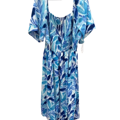 Love your Wardrobe Womens  Size 24 Blue Tye Dye Dress 