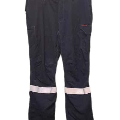 Bisley  Mens  Size 102R (40 / XXL) Reflective Pants Blue FR