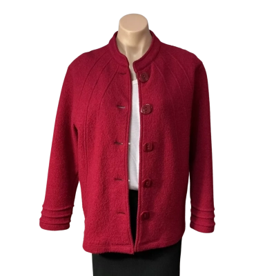 Black Pepper Womens Size 14 Red Wool Button up Winter Coat 