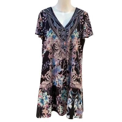 Vine Apparel Womens Size 16 Midi Dress Multicoloured 