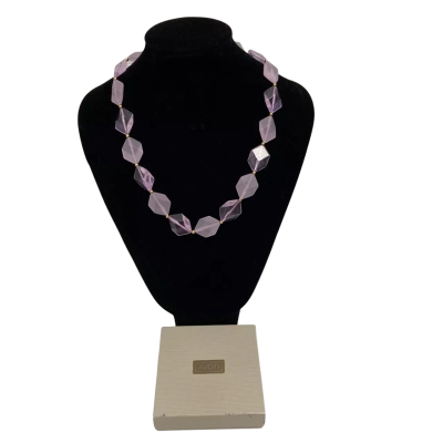 Vintage Avon Light Purple Clear & Frosted Lucite Choker Necklace