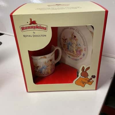 Royal Doulton bunnykins christening set 