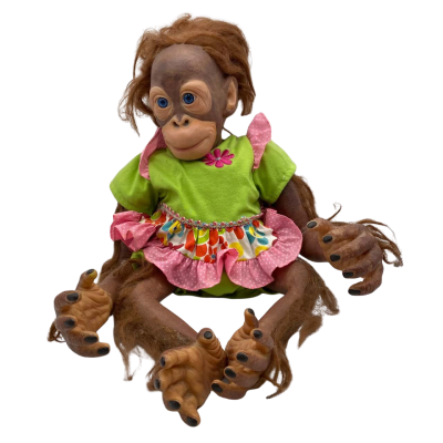 Collectable Simon Laurens Girl Monkey With Skirt and Headband office 