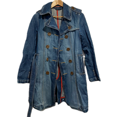 Grab DENIM Womens Denim Trench Coat Size M Blue 