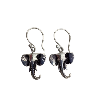  Womens Earrings Sterling Silver Elephants stamped 925