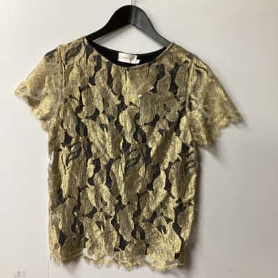 Zimmermann Womens  Size 0 Black  / Gold top (a) RRP $685
