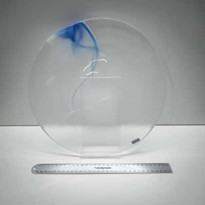 Kosta Boda Blue Sky Swedish Art Glass Platter Dish Sweden Boxed