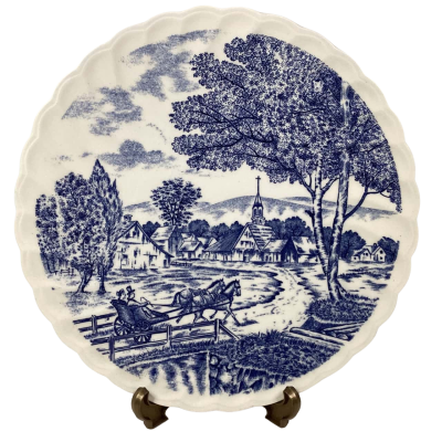 Blue and white China plate