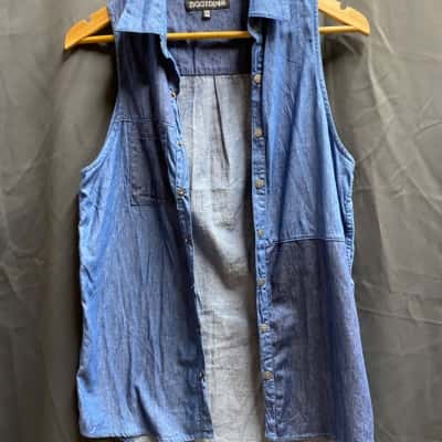 Ziggy Denim Womens Size XS Button Up Sleeveless Top