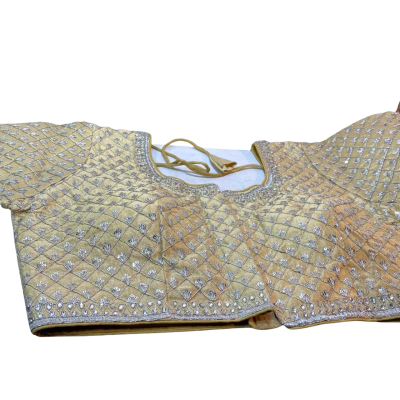  Womens Gold Sequined Choli, Size S