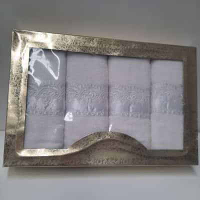 Unbranded White Embroidered Towel Set.