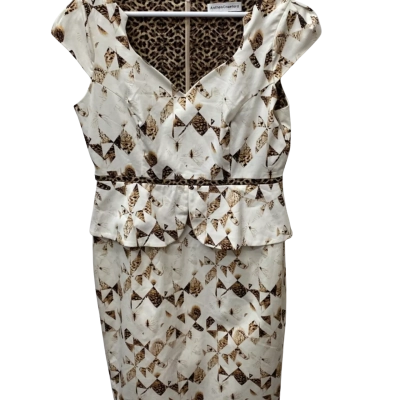 Anthea Crawford Womens  Size 14 Casual Dress / Floral Dress Brown / Off White / Pattern 