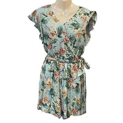 Decjuba Kids Size 10/12/L Jumpsuit/Playsuit Blue/Floral/Multicoloured