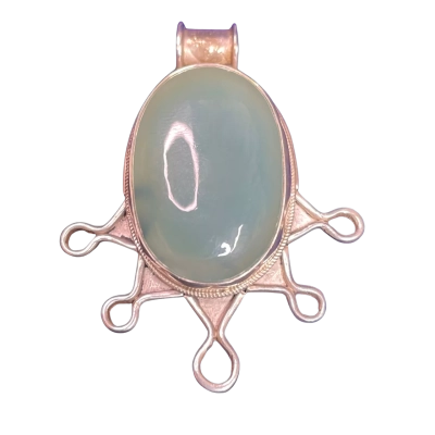 Womens Pendant Blue Chalcedony/Silver 925 Sterling