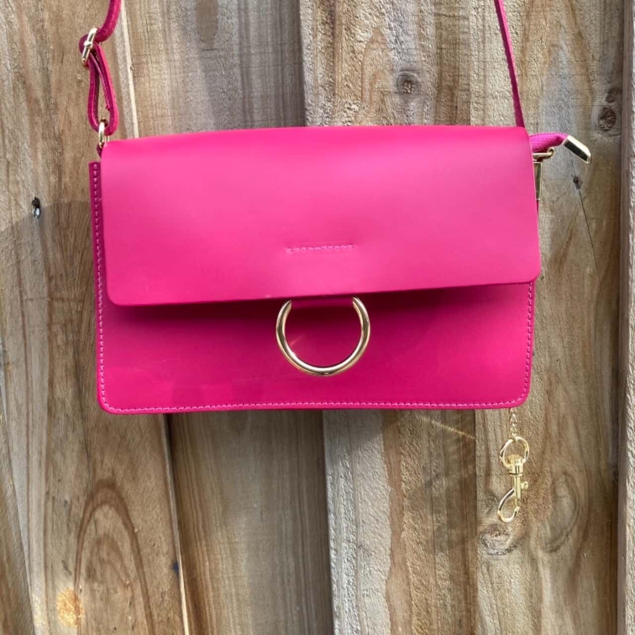 Women's Pink Leather Purse By Borse In Pelle