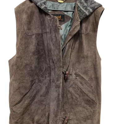  Mens  Size L Vest Brown Suede