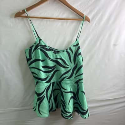 Portmans Womens  Size 12 Cami  Green /Animal Print 