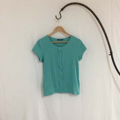 BOSS Women's  Size L Short Sleeve Top Blue 