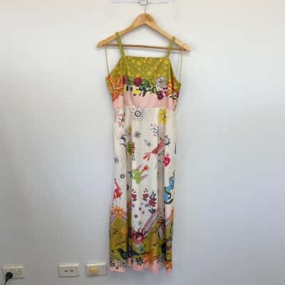 Caroline Morgan Colourful Quirky Pattern Maxi Dress  Size 14 