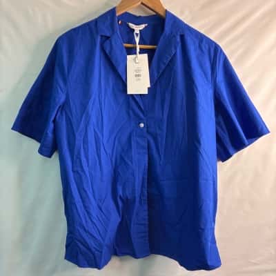 Tommy Hilfiger Womens  Size 10 Short Sleeve Shirt Blue 