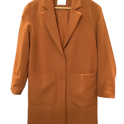 Bershka Womens  Size XS Long Coat Burnt Orange 