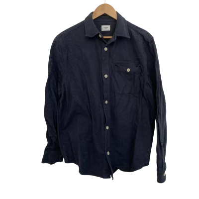 Academy Brand Mens  Size L Long Sleeve Shirt Navy Blue 