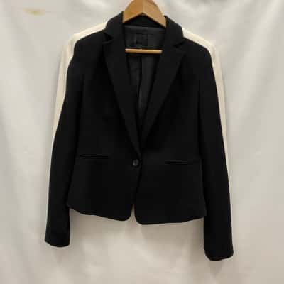 Portmans Women's Size 10 Blazer Black  / Cream 