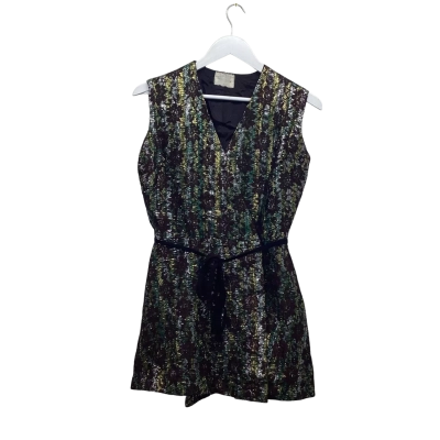 Vintage Tenen Fashions Metallic Mini Wrap Dress Petite Size S