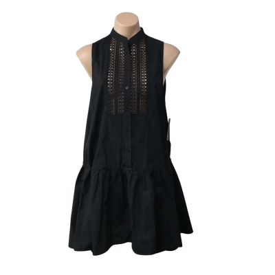 Lover Womens Size 12 Black Nomad Poplin Sleeveless Dress (new)
