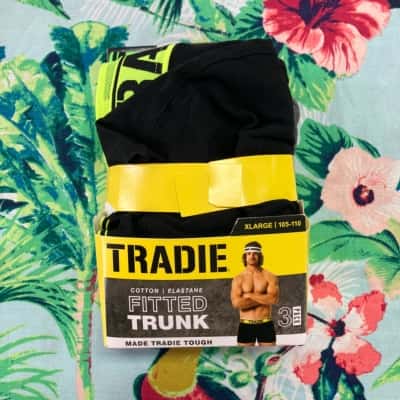 TRADIE Men’s Cotton/Elastane 3PK Fitted Trunks Size XL NEW