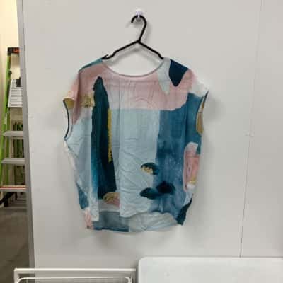 ELK Women’s Frankenthaler Multicoloured Silk Top Size 12