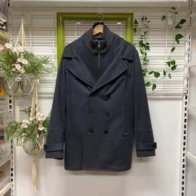 Marcs Mens Blue Italian Cashmere Blend Winter Jacket 