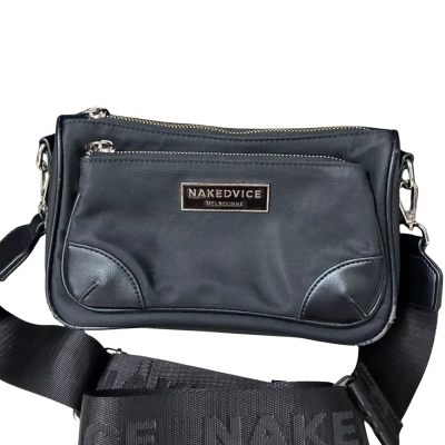 Nakedvice Womens Cross Body Bag Black / Silver 