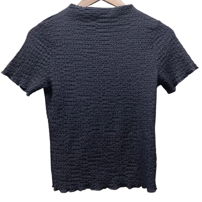 Decjuba Black Textured Short Sleeve Top Size S 