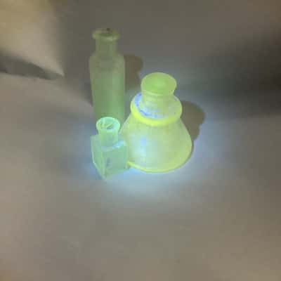 Uranium Glass Mini Bottles 365nm Torch