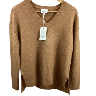 Seed Heritage V Neck Jumper - Gingerbread Size S