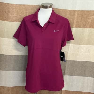 Nike tennis Womens  Size XL Polo Shirt Maroon 