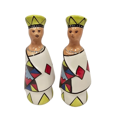 Beautiful Pair of Salt and Pepper Shaker 14.5cm High Made in South Africa for Julie - Ken