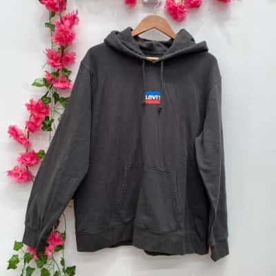 Levi's Mens Fleece Hoodie Size XL Dark Grey 
