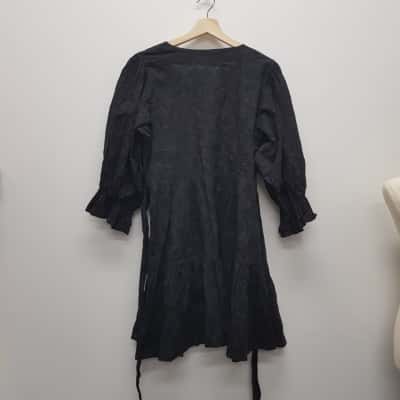Seed Heritage Womens Size 16 Wrap Dress Black  