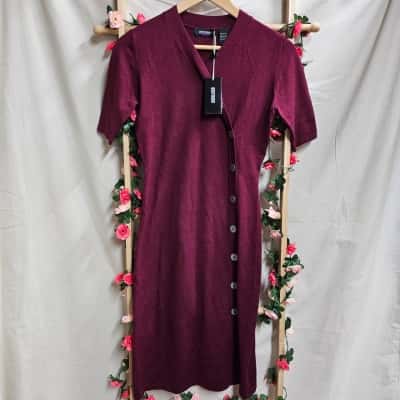 Womens Oxford Plum Midi Dress Size 10 RRP $169