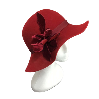 Alannah Hill Womens One Size Red Cloche Hat