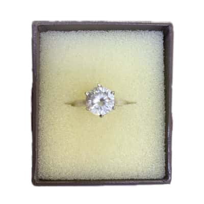  Womens Ring Sterling Silver / White 