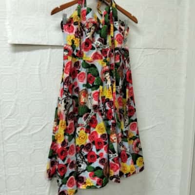 Hell Bunny Womens  Size S Roses Dress VGUC  