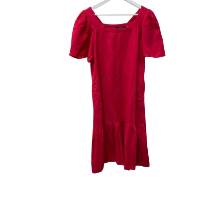 pingpong Womens Babydoll Spring/Summer Dress - Cerise Colour - Size 10 - Linen