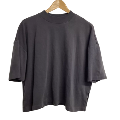 Etienne Mens  Size L Cropped Short Sleeve T-shirt Charcoal