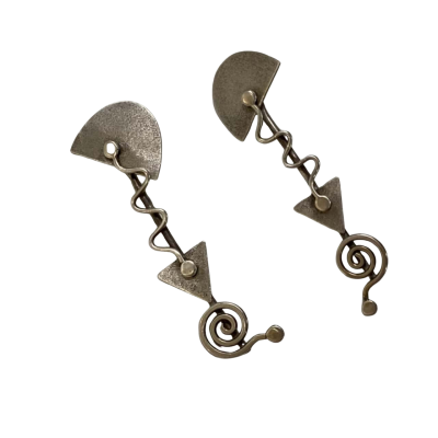 Silver Artisan Earrings 6.2G