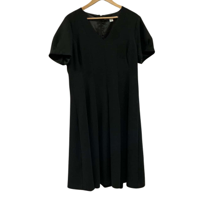 Laura Ashley Womens Size 16 Short Sleeve Dress Black  